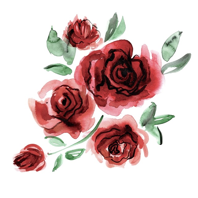 【FASANA】バラ売り2枚 ランチサイズ ペーパーナプキン Roses Bouquet ホワイト