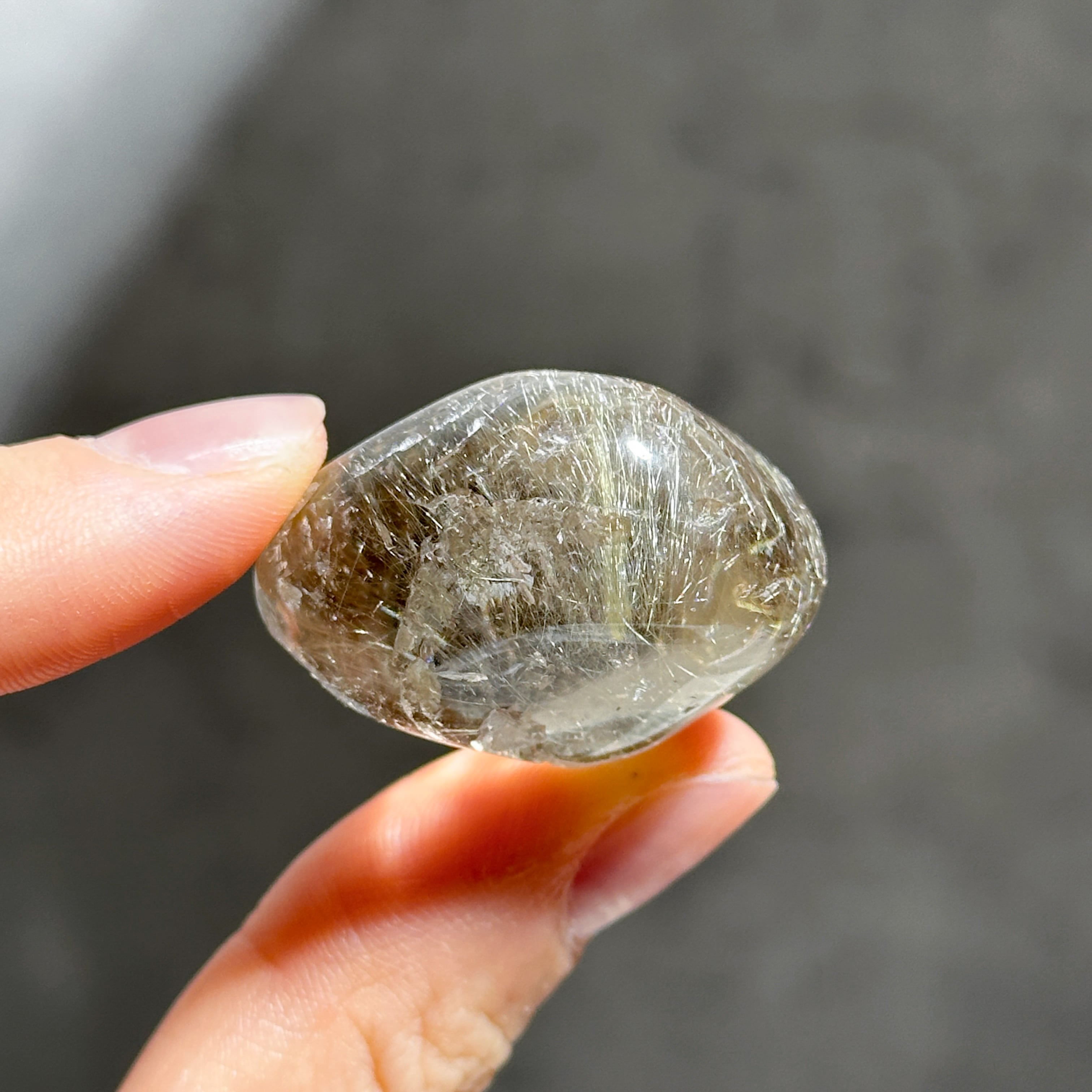 ルチルインクォーツ タンブル 78◇ Rutile in Quartz◇天然石・鉱物