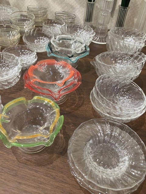 選べませんが超安いシリーズ 5点購入(豆皿・豆鉢・小皿・小鉢・珍味入れ) 耐熱ガラス製