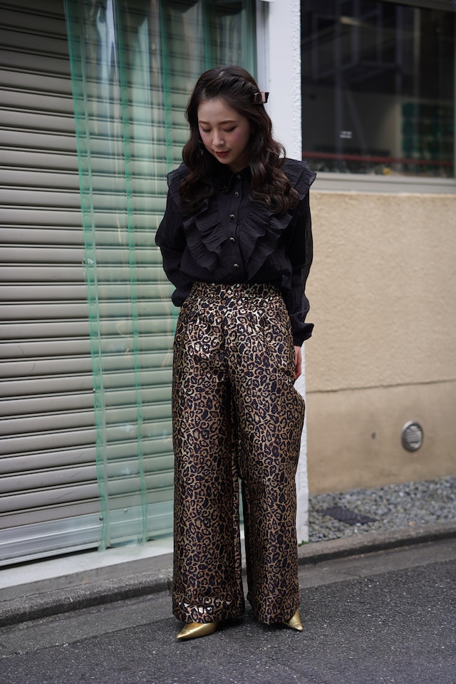 CHERIE LEOPARD JACQUARD TROUSERS