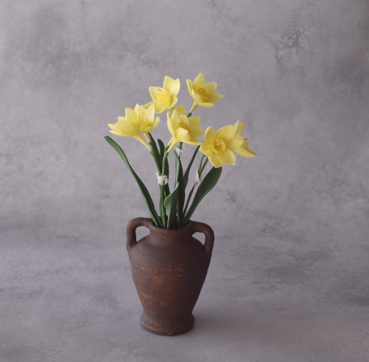 粘土のお花】 水仙（スイセン）壺 S1369 | oldfantasy