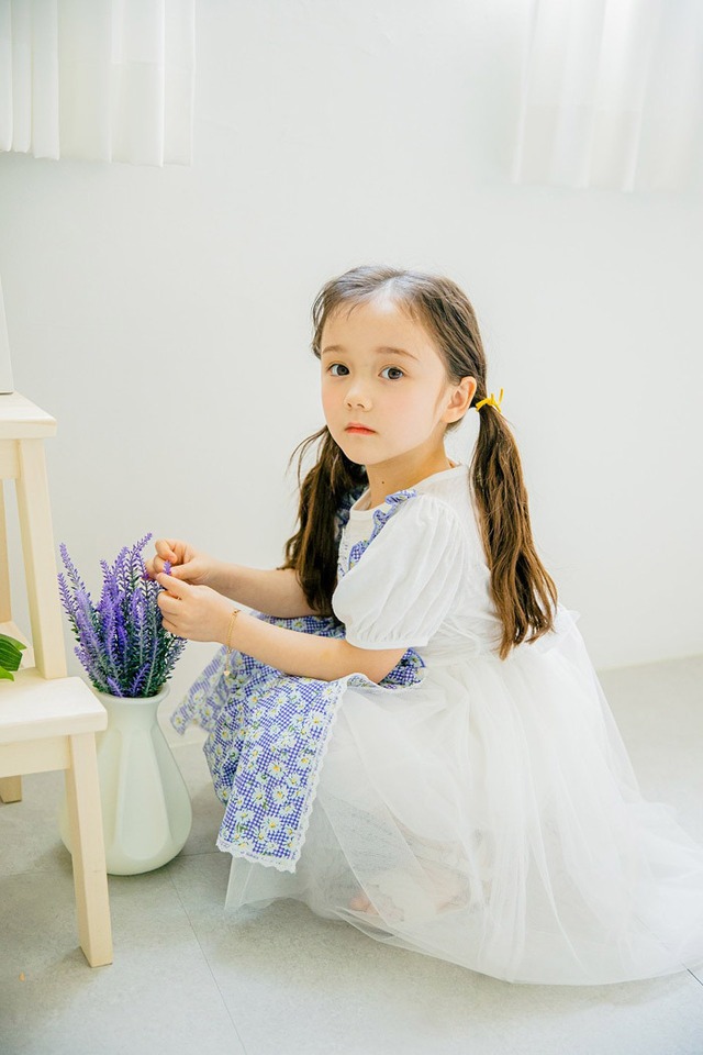 ラスト1 blue5【即納】<PUDDING>  Apron one-piece
