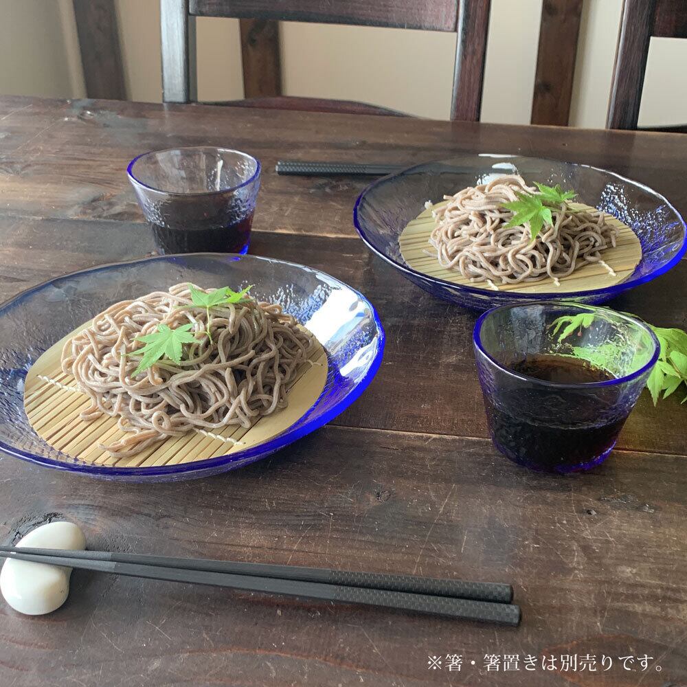 そば食器 潮騒 1人前 ガラス食器 ざるそば セット ガラス 日本製 | み