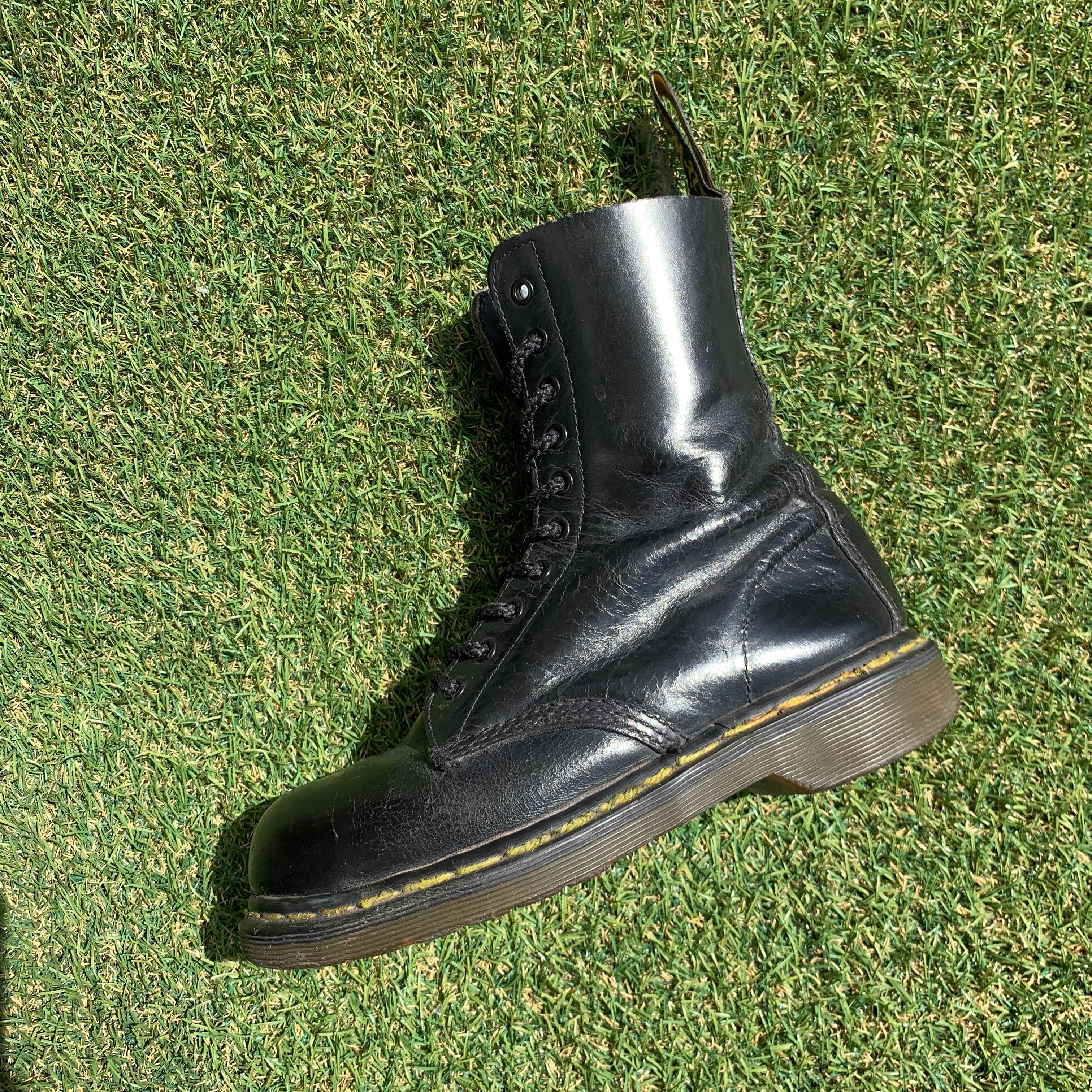 無地生産国ドクターマーチン Dr.Martens スチールトゥ 10ホールブーツ 英国製 UK3 レディース21.5cm /saa008729