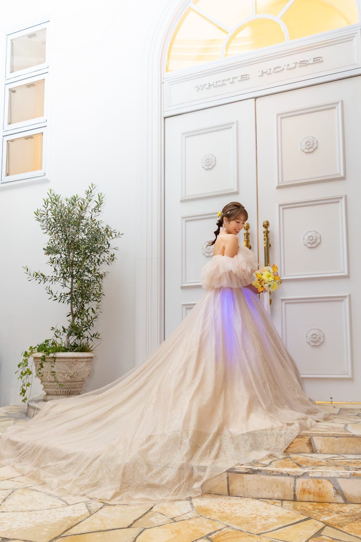 ウェディングドレス結婚式キラキララメオフショル2WAY ウェディングドレス結婚式キラキララメオフショル2WAY