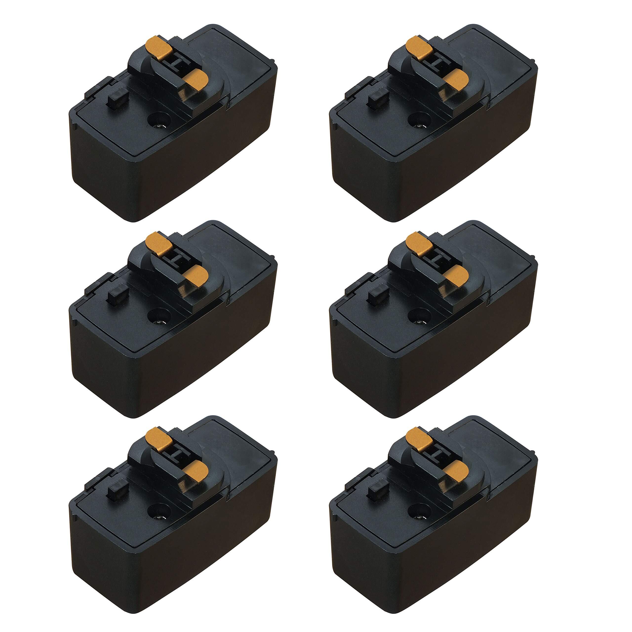Abishion 引掛シーリングプラグ、ダクトレール用 取付簡単、100V/50-60Hz専用600W(6A)まで 、引掛シーリングボディ ライティングレール用 、PSE認証(黒い6個入り)