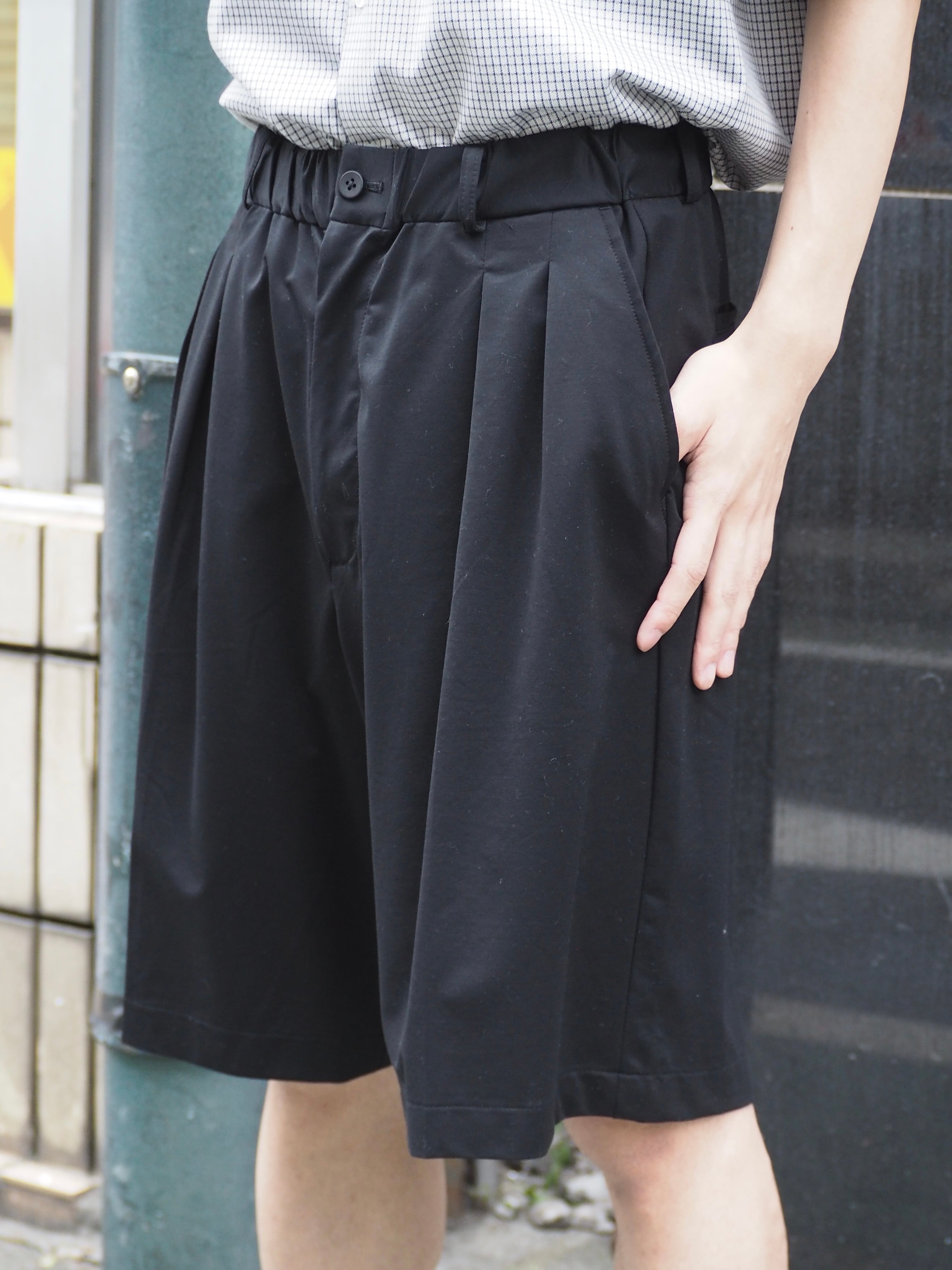 KANEMASA PHIL. 46G Tuck Easy Shorts(BLACK) | novastore(ノヴァ