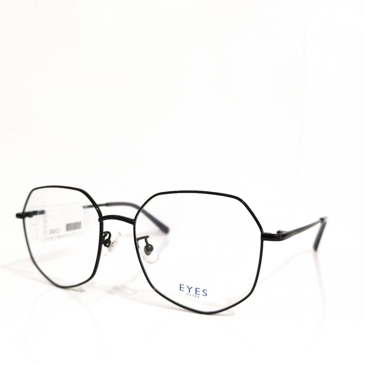 【EYES】多角形メタルフレーム ブラック