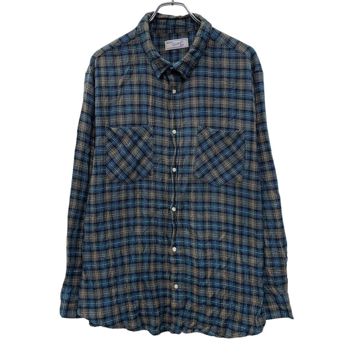 50s 60s /vintage/ビンテージ/national/wool/チェック.シャツ/開襟