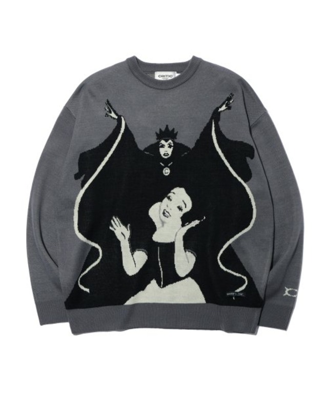 [CRITIC] SNOW WHITE KNIT CHARCOAL