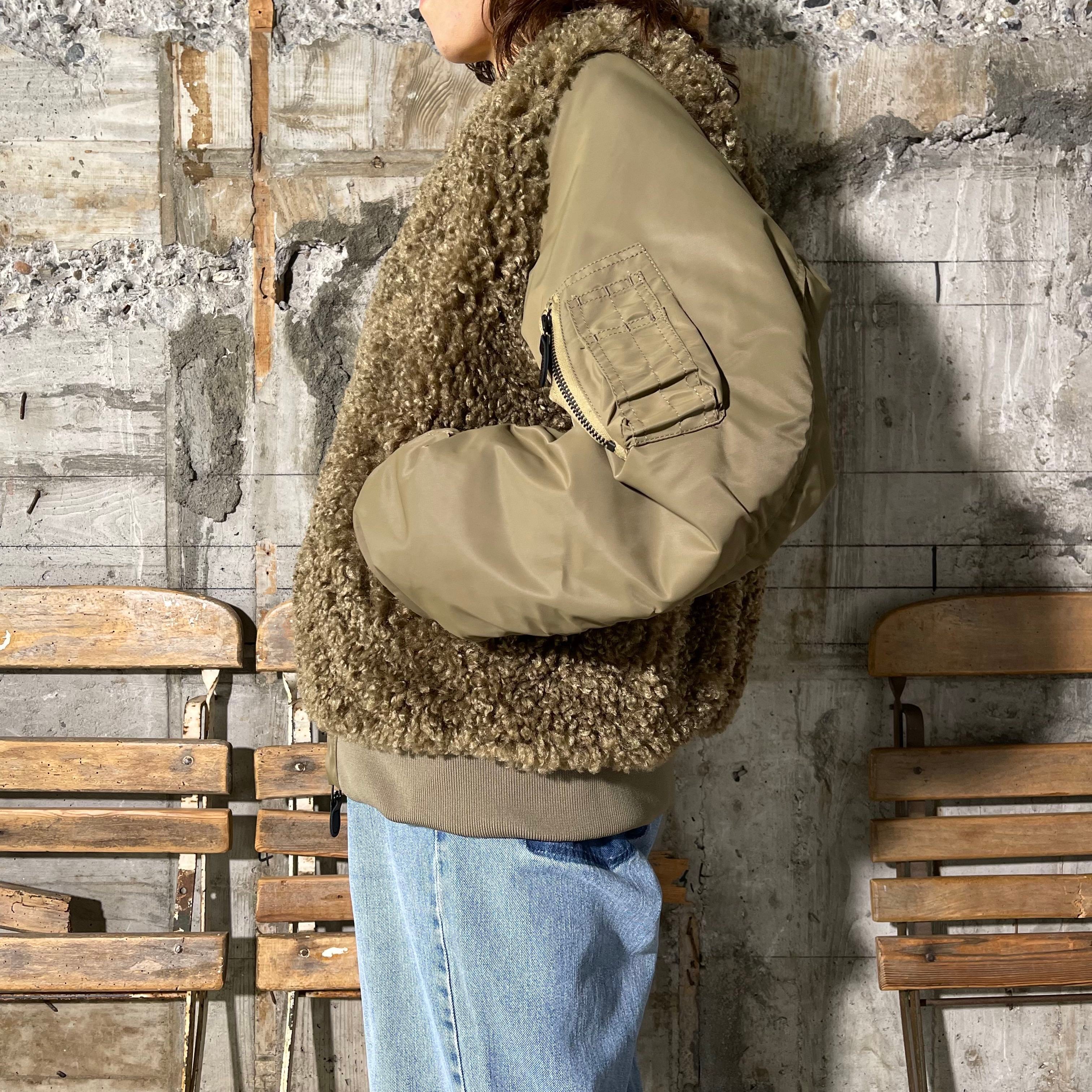 HYKE 24AW FAUX SHEARLING MA-1 2 オリーブ HYKE【ハイク】FAUX HYKE 24AW FAUX SHEARLING MA-1 2 オリーブ HYKE【ハイク】FAUX