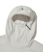 CALORA FLEECE HOODED PULLOVER_WHITE