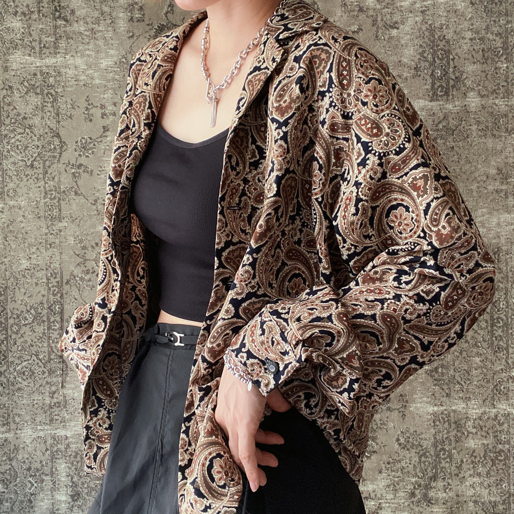 TMTレッドダブルガーゼペイズリー柄シャツ TMTレッドダブルガーゼペイズリー柄シャツ 柄シャツ ペイズリー柄 レッド