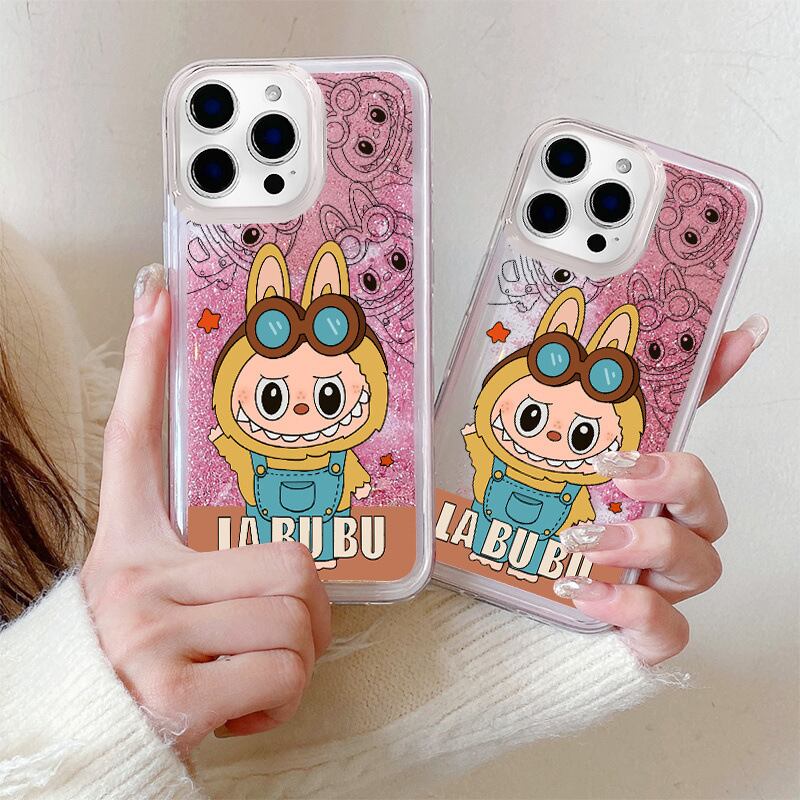 お買い得商品♡揺れる動くサラサラ!ラブブ 流砂 iPhone 16/15/14/13/12/11 全機種対応 ケース 耐衝撃 かわいい ピンク パステル 女の子 プレゼント