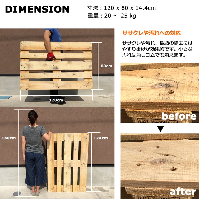 3枚組】中古ユーロパレット、120x80㎝、EPAL焼印入り | PALLET DEPO