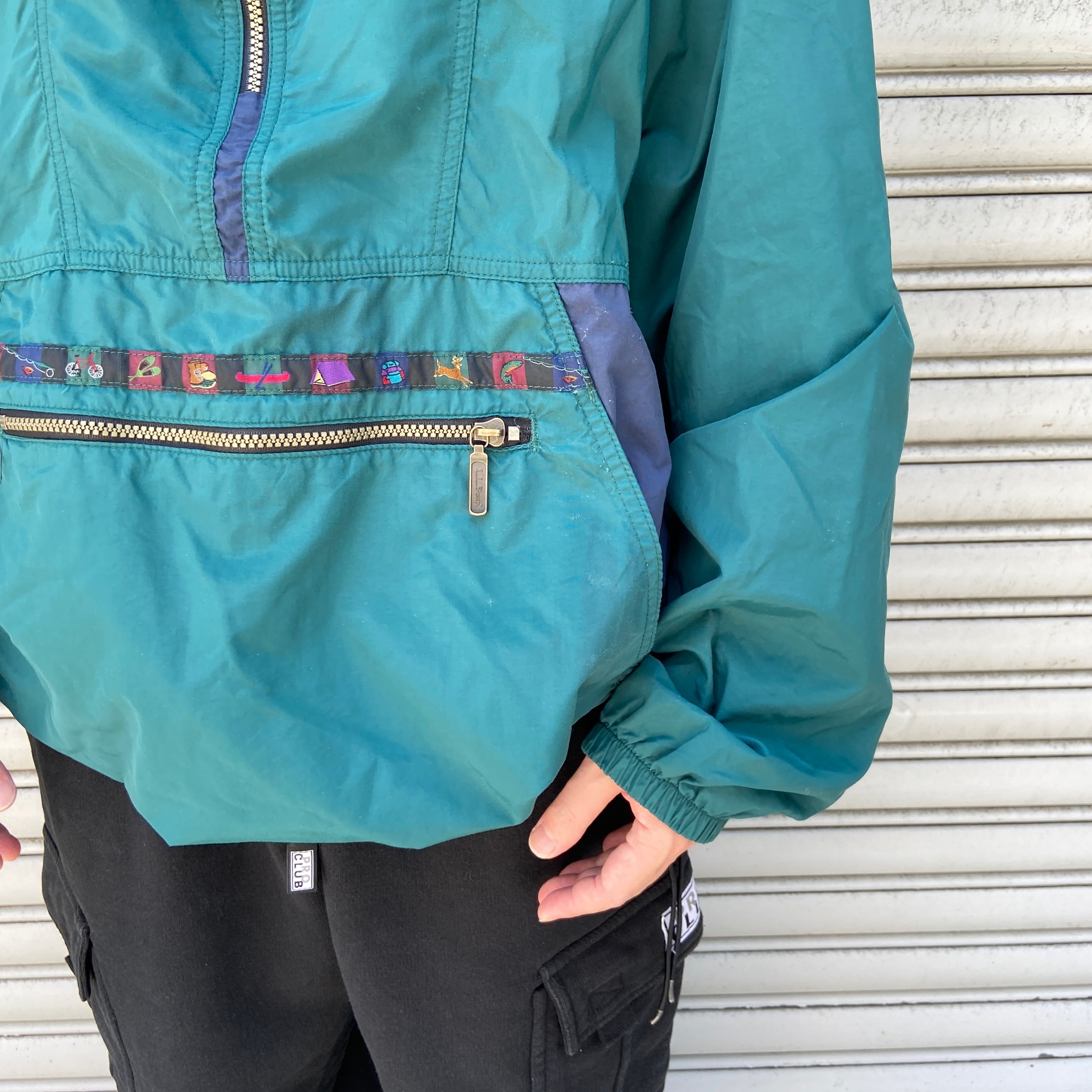 80s USA製 L.L.Bean ナイロンアノラックパーカー チロリアン XL | 古着