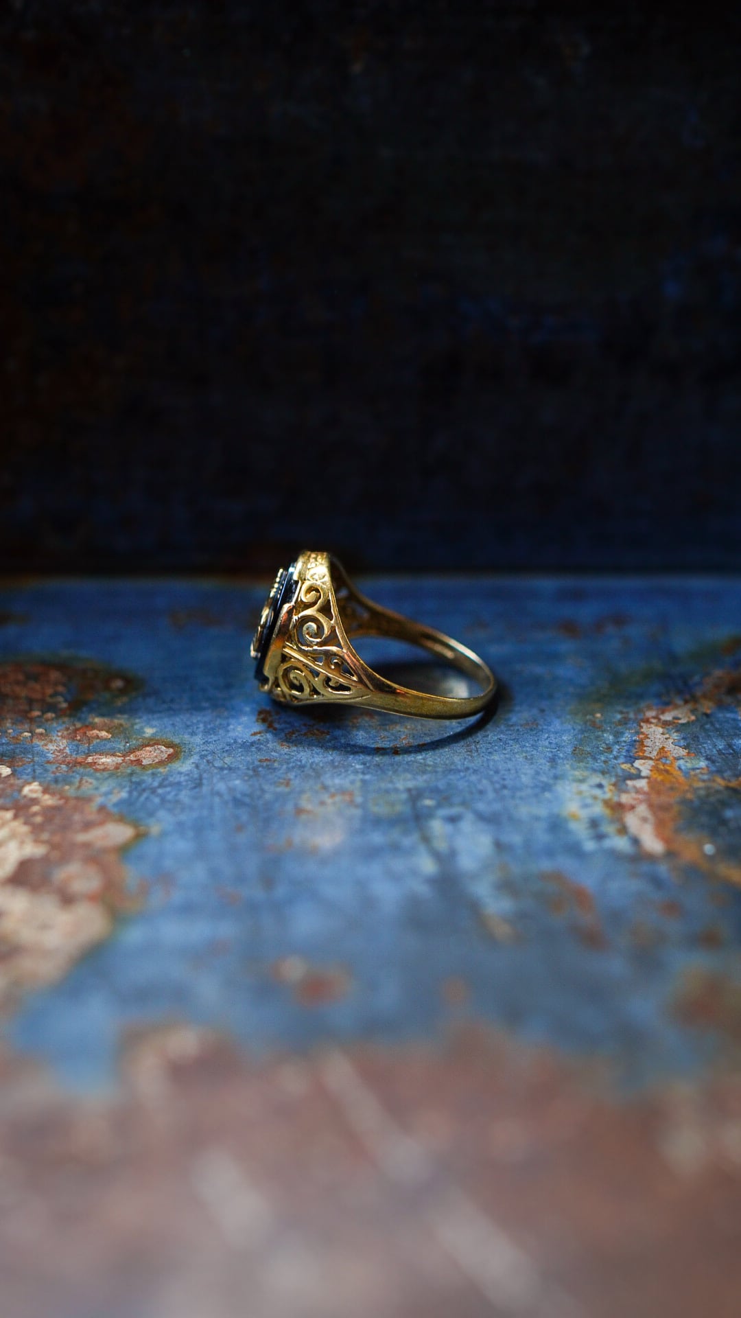 1990-2000s】U.K. VINTAGE 9ct イエロー ゴールド シグネット リング