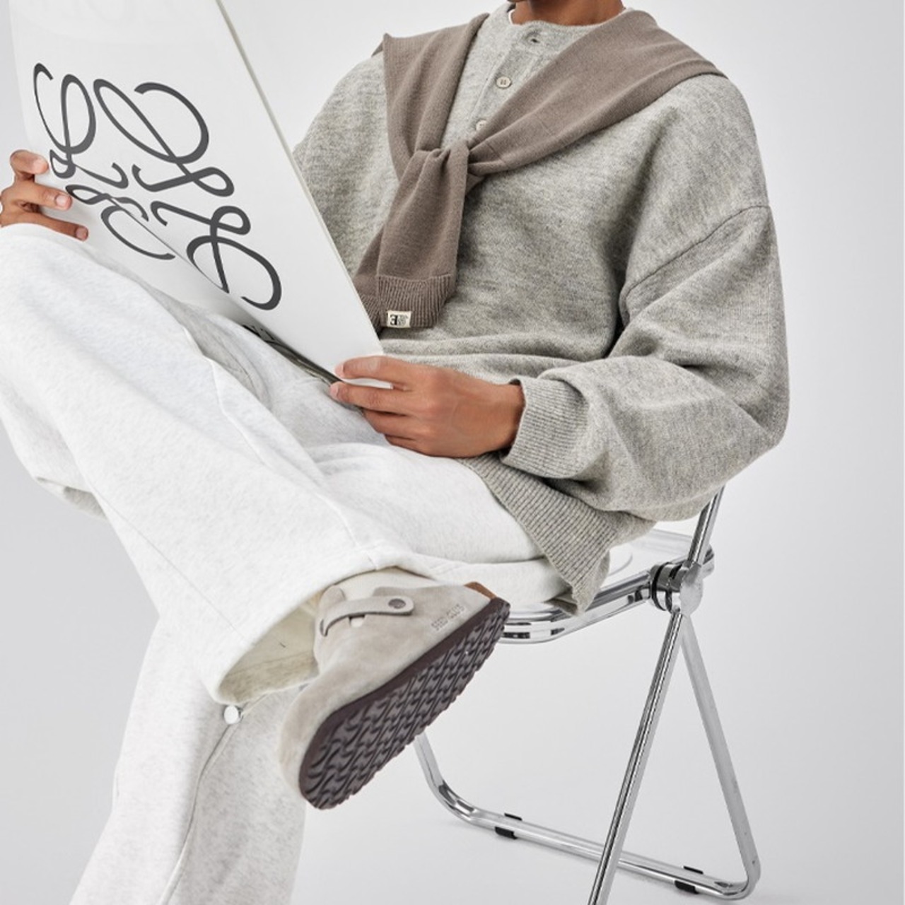 シンプルヘンリーネックニット　938