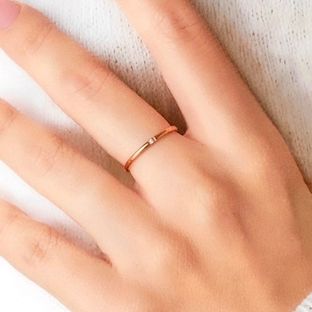 1mm Gold Arc ring［A816］