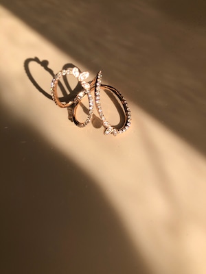 k18Rose gold Wave and leaf  ring