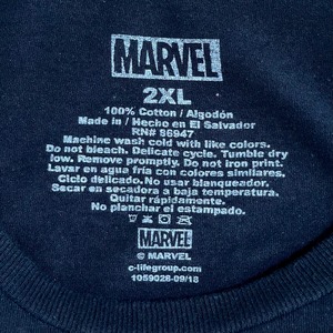 【MARVEL】2XL ビッグシルエット ロゴ プリント オフィシャル 公式 Tシャツ アベンジャーズ スパイダーマン アイアンマン マイティソー ハルク キャプテンアメリカ ヴェノム アメコミ マーベル 半袖 US古着