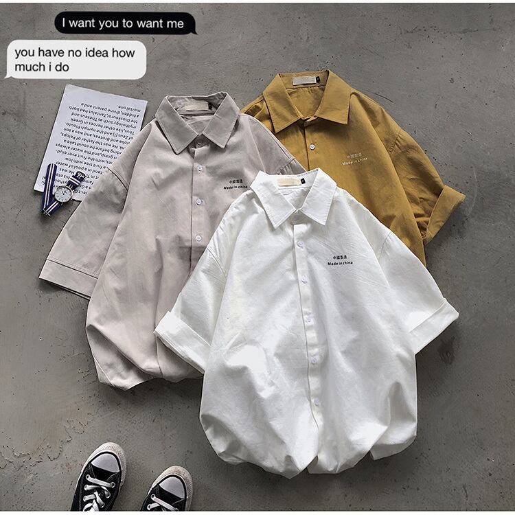 全3色 シャツ トップス 無地 カジュアル 半袖 おしゃれ シンプル