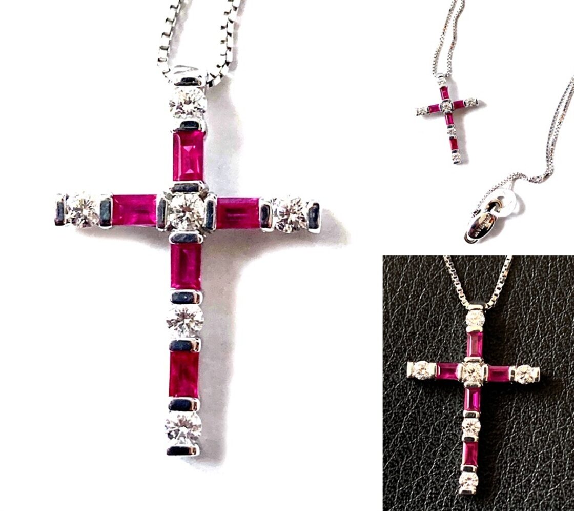 DAMIANI ダミアーニ ルミエール クロス ネックレス K18 WG ルビー 