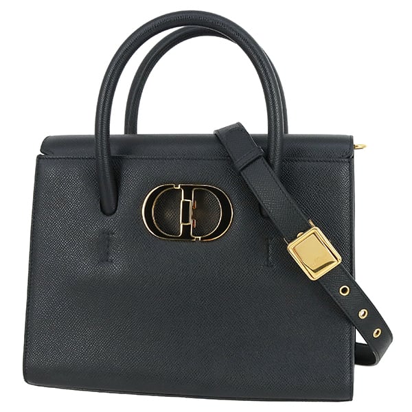 Used DIOR ディオール サントノレ スモール 30モンテーニュ ブラック M9321UMBA カーフレザー ゴールド金具 超美品