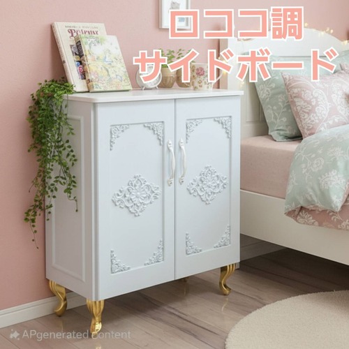 ロココ調ホワイトキャビネット♡姫系インテリアにぴったりの収納棚|可愛いゴールド脚付き家具
