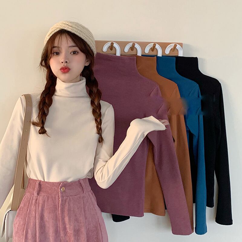 スリム薄手Tシャツ シャツ レディーススプリングカラー ロング 春物 スーパーモール83709926408