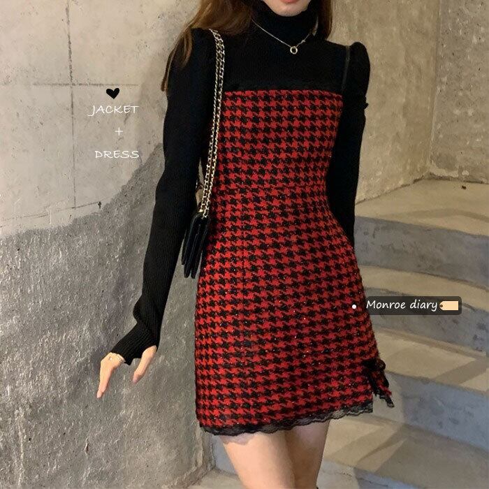 レッドドレス スプリングスカート ウェストショート 春物 モンロー71429462178