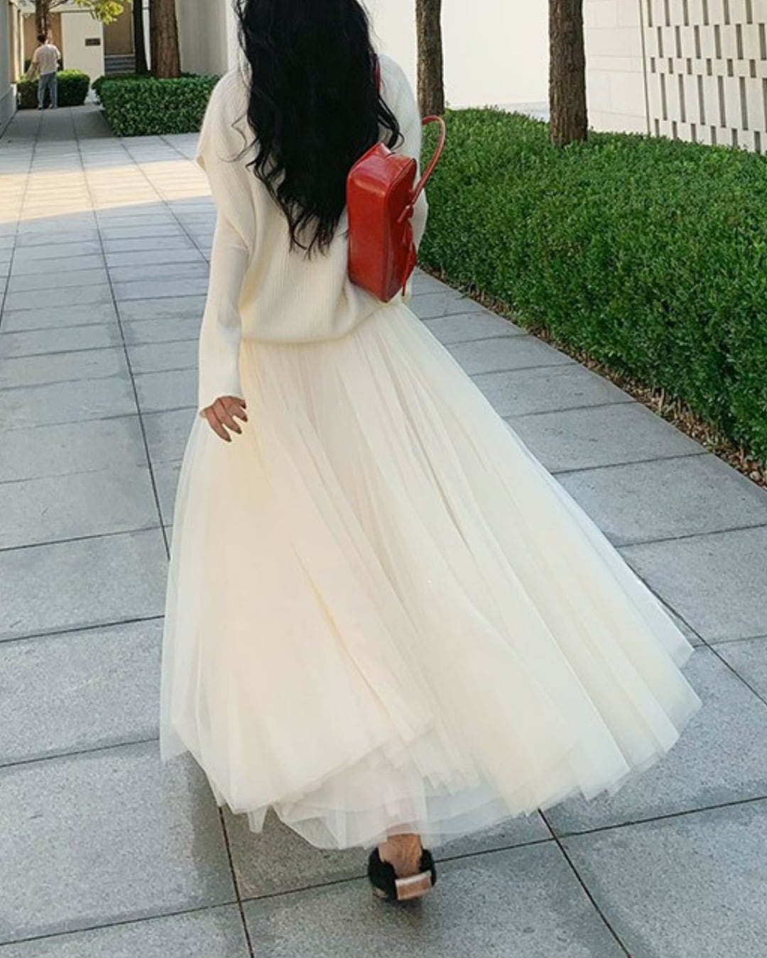 エアリーチュールミディロングスカート l0789