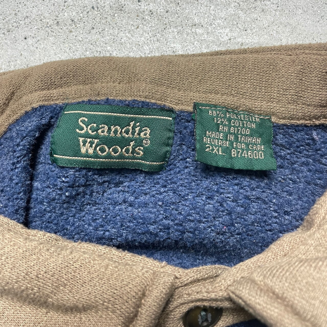 Scandia Woods ニットポロセーター エルボーパッチ メンズ2XL 古着