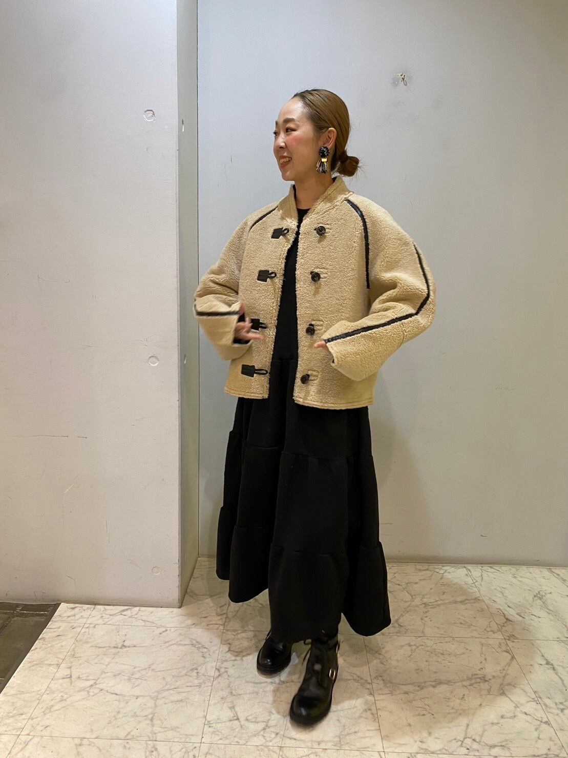 reversible boa blouson