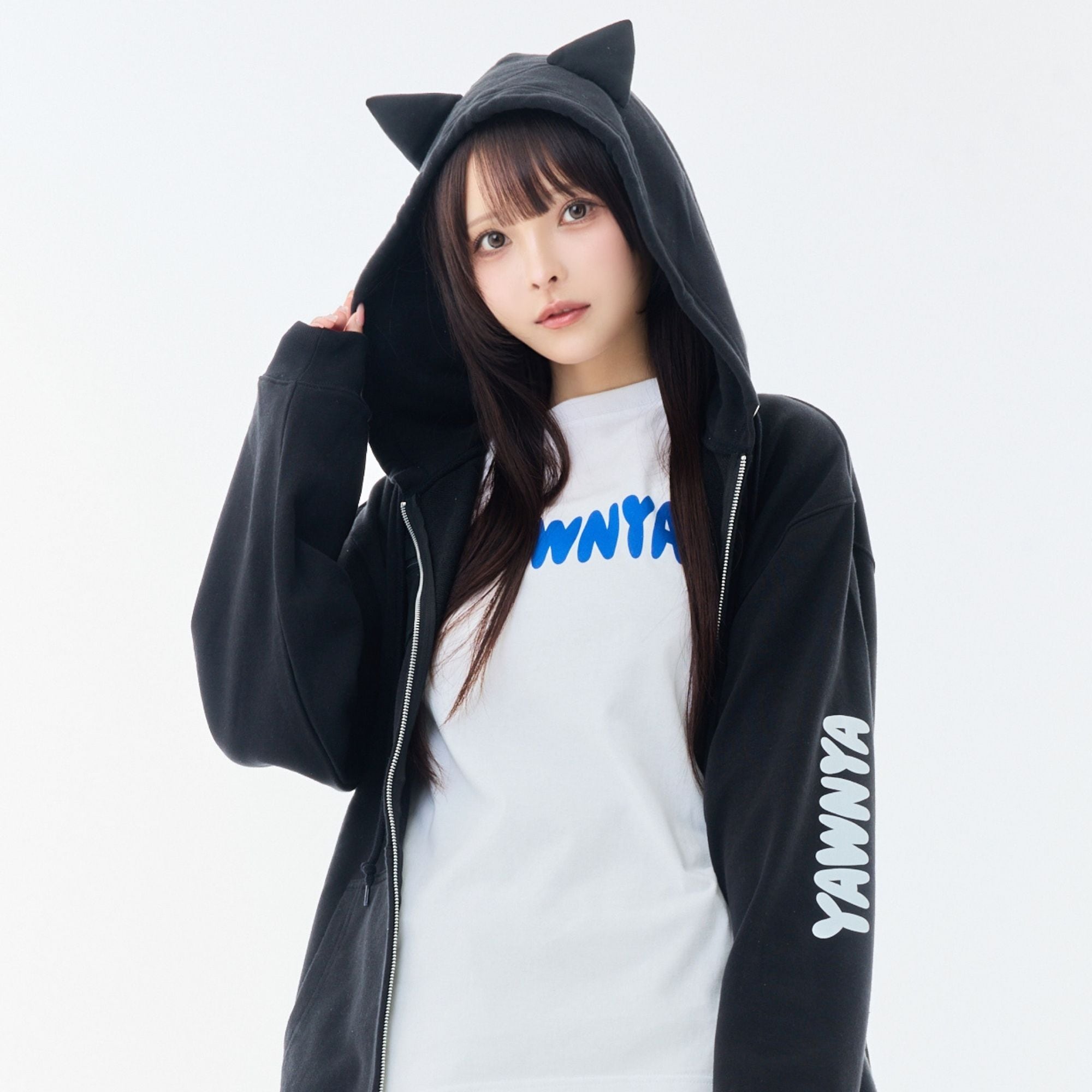 YAWNYA]ねこ耳フロントジップパーカー【ご注文後2週間程度で発送】 | echo