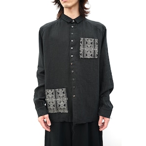 [kujaku] (クジャク) 2024SS S-683 / embroidery patch shirt