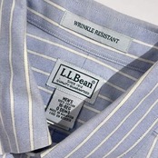 90s L.L.Bean エルエルビーン WRINKLE RESISTANT ストライプ オックスフォード BD ボタンダウン 半袖 シャツ サイズ 16-REG /メンズ アウトドア ビンテージ
