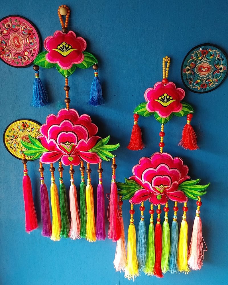 ロータス吊るし飾り オーナメント レトロチャイナ レトロポップ 中国