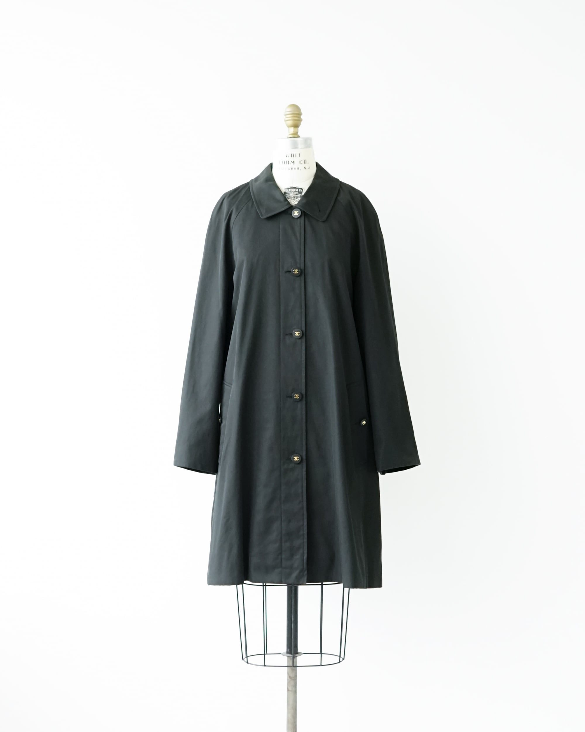 r*e様 【希少】 CHANEL シャネル ココボタン ナイロン ミドルコート シャネル ココボタン 19B ウール×ナイロン ロングコート 36