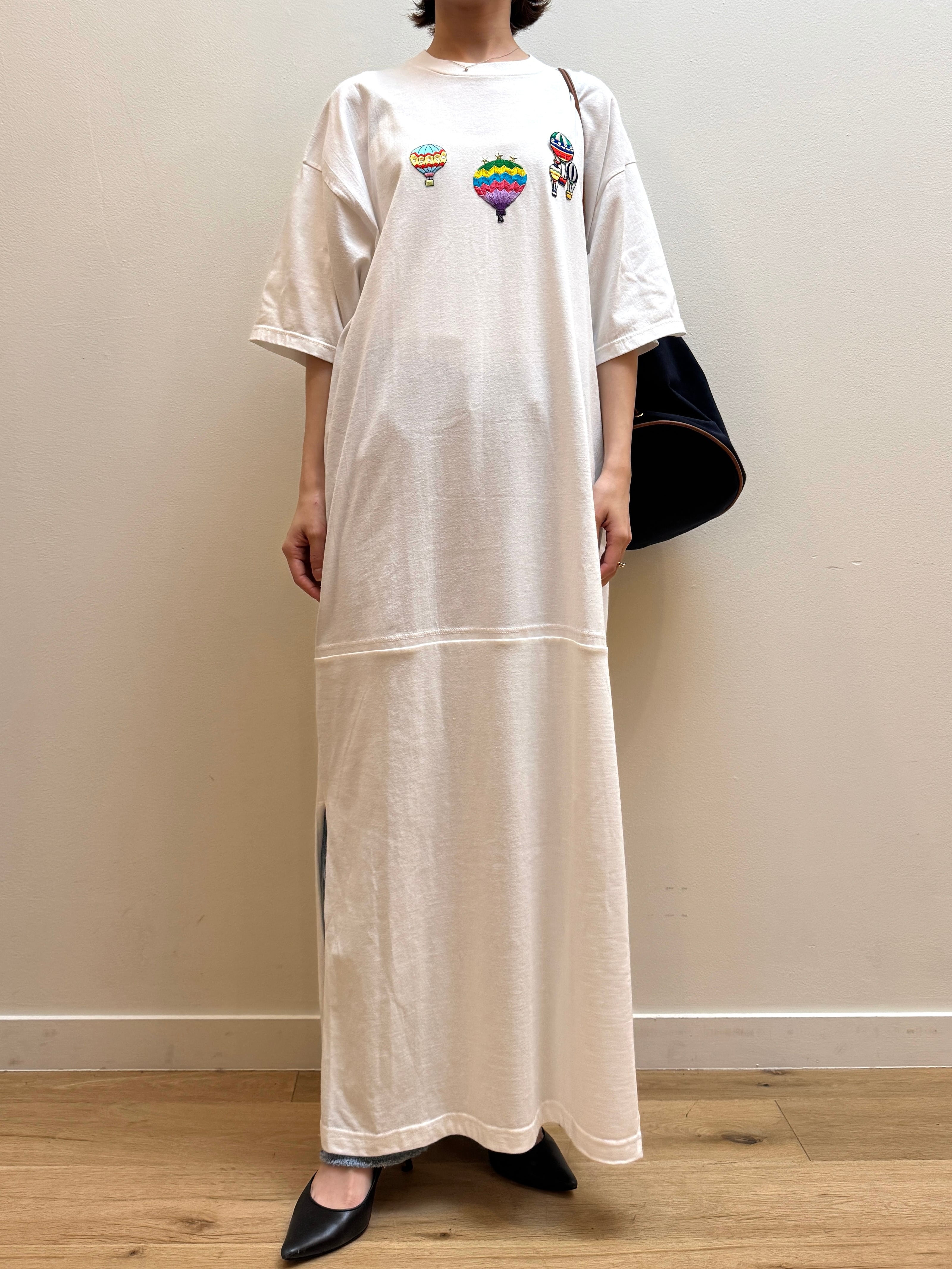 OP11-4 USED REMAKE MAXI DRESS -WHITE-