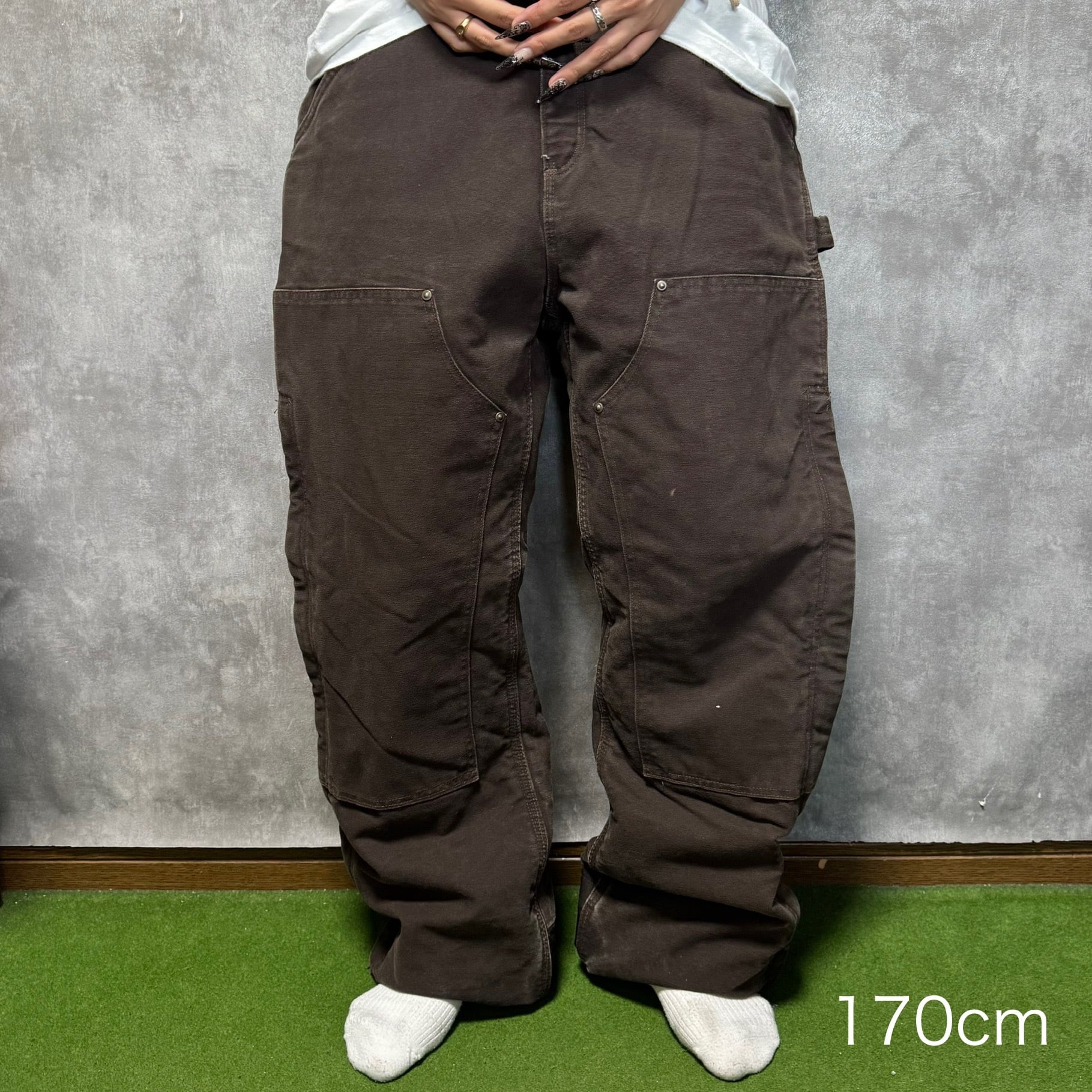 カーハート　ブラックペインターパンツ　ワーク　オーバーサイズ　W46 L30 W46×L30#裾上げ済み】Carhartt ペインターパンツ コットン100