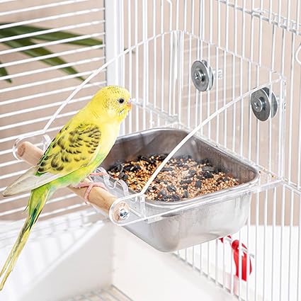 IYOIYA 鳥 餌入れ 飛び散らない えさ皿 バードフィーダー インコ 餌台