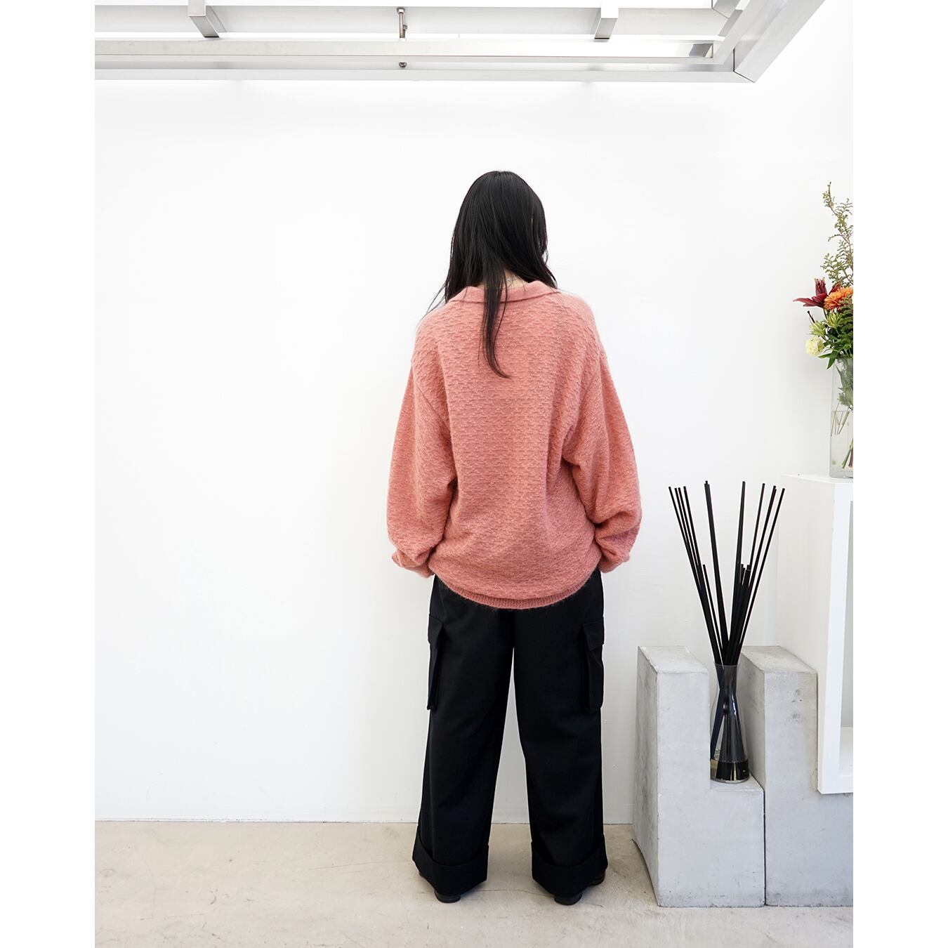 Blanc YM] (ブランワイエム) BL-24A-MSK Mohair Skipper Knit (Salmon