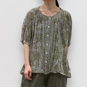 pas de calais block print blouse