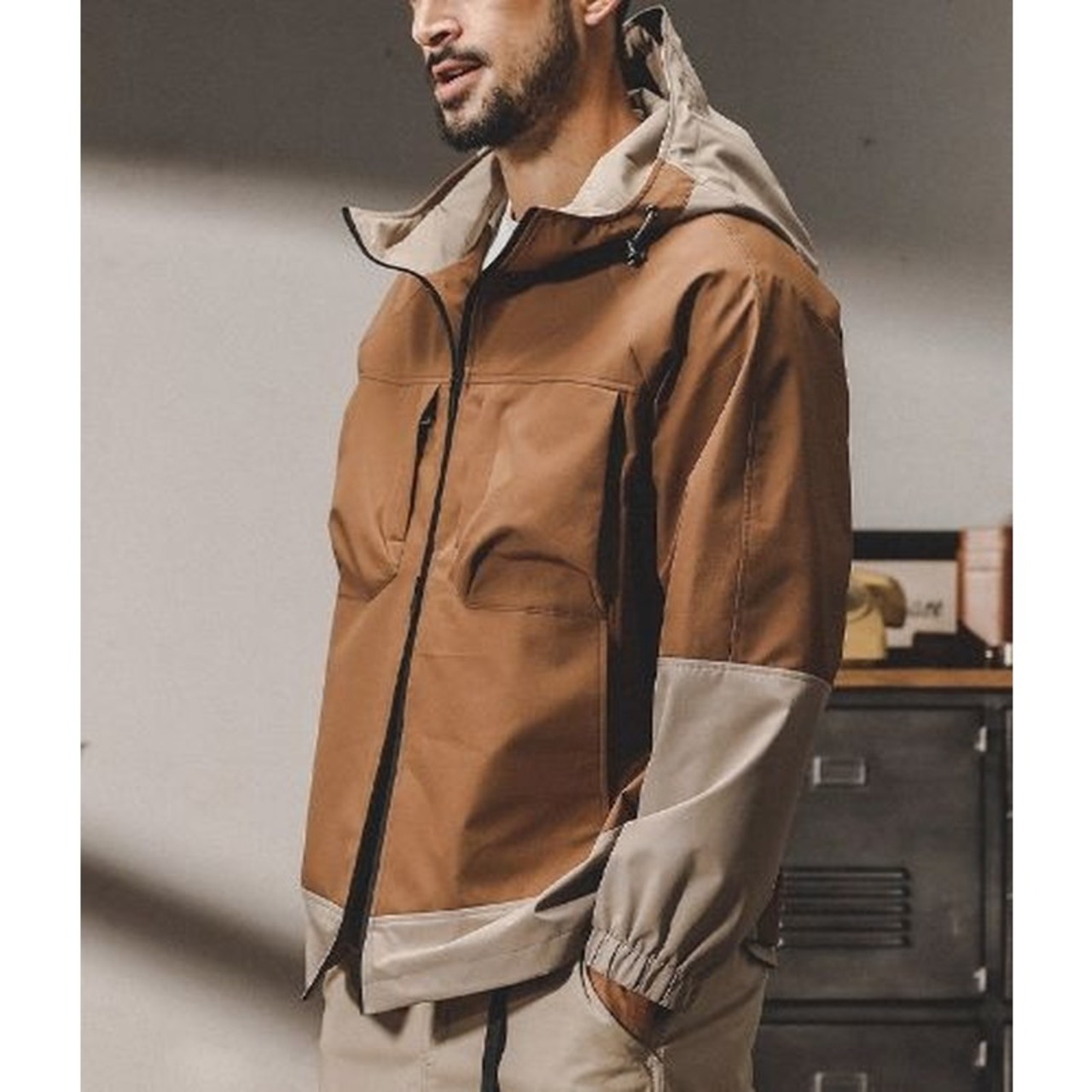 Bicolor Hooded Jacket Zip-Up ◇2color H0832