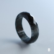 【 12号】ブラックのキラメキがカッコいい！黒翡翠甲丸リング black facetcut ring  A貨翡翠 jd_rg1070