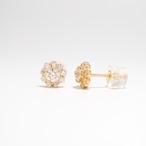 フラワーモチーフ ダイヤモンド ピアス K18 / 0.360ct / 0.360ct