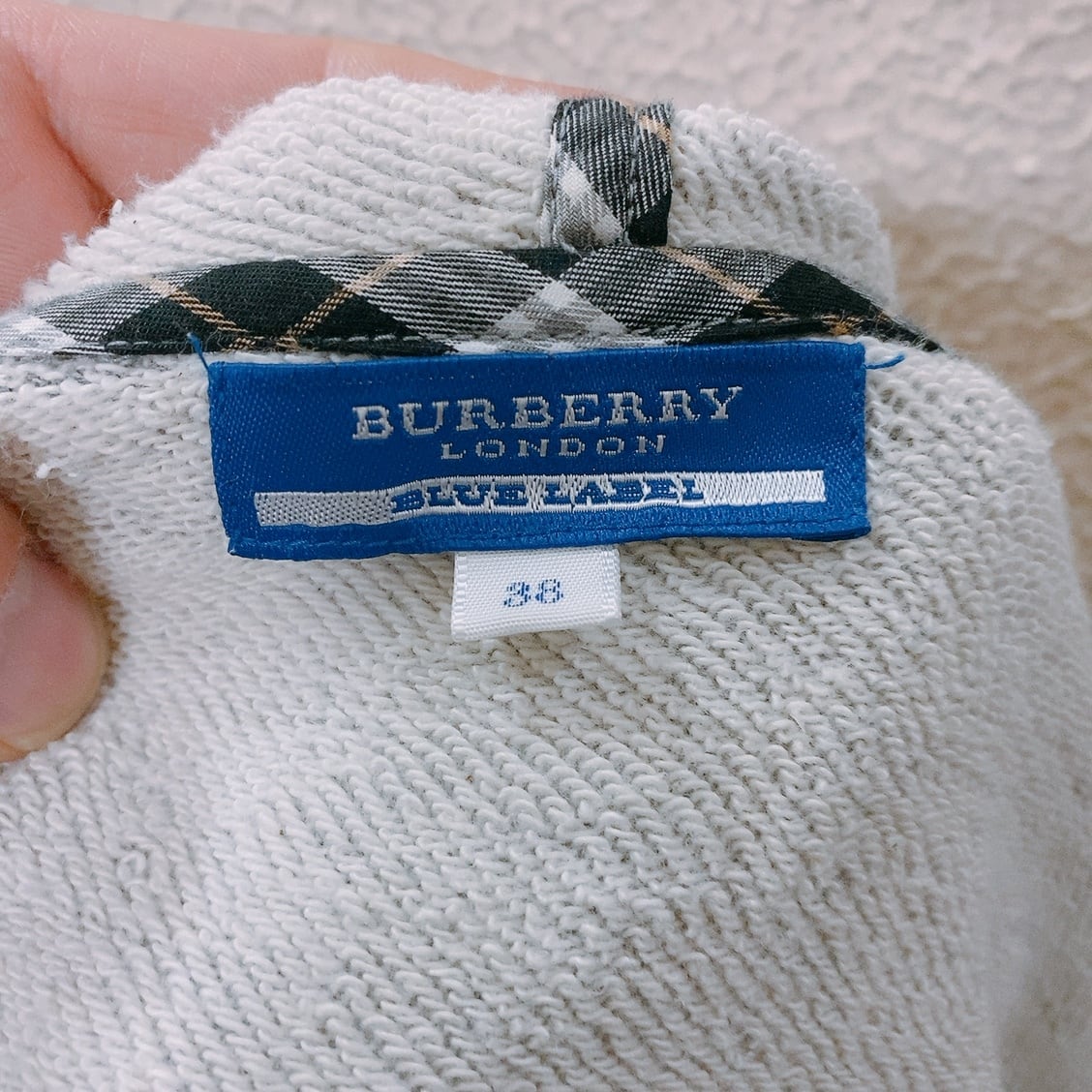 バーバリー 長袖パーカー グレー色 ジップアップパーカー BURBERRY