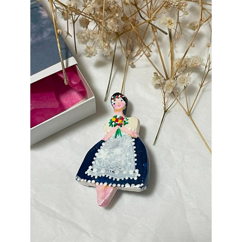 Maya 横山真弥 ハンドメイド バレリーナ ブローチ 村娘 バレエ雑貨