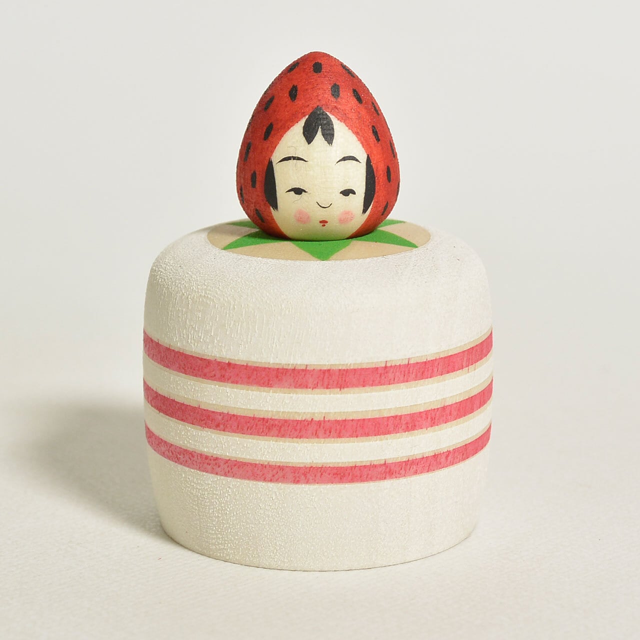 いちごケーキちゃんえじここけし 約1.5寸 約4.5cm 鈴木明 工人（作並系